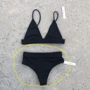 Kira Swim high waisted black bottoms